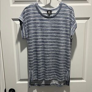 Bobeau Blue and White Striped Top